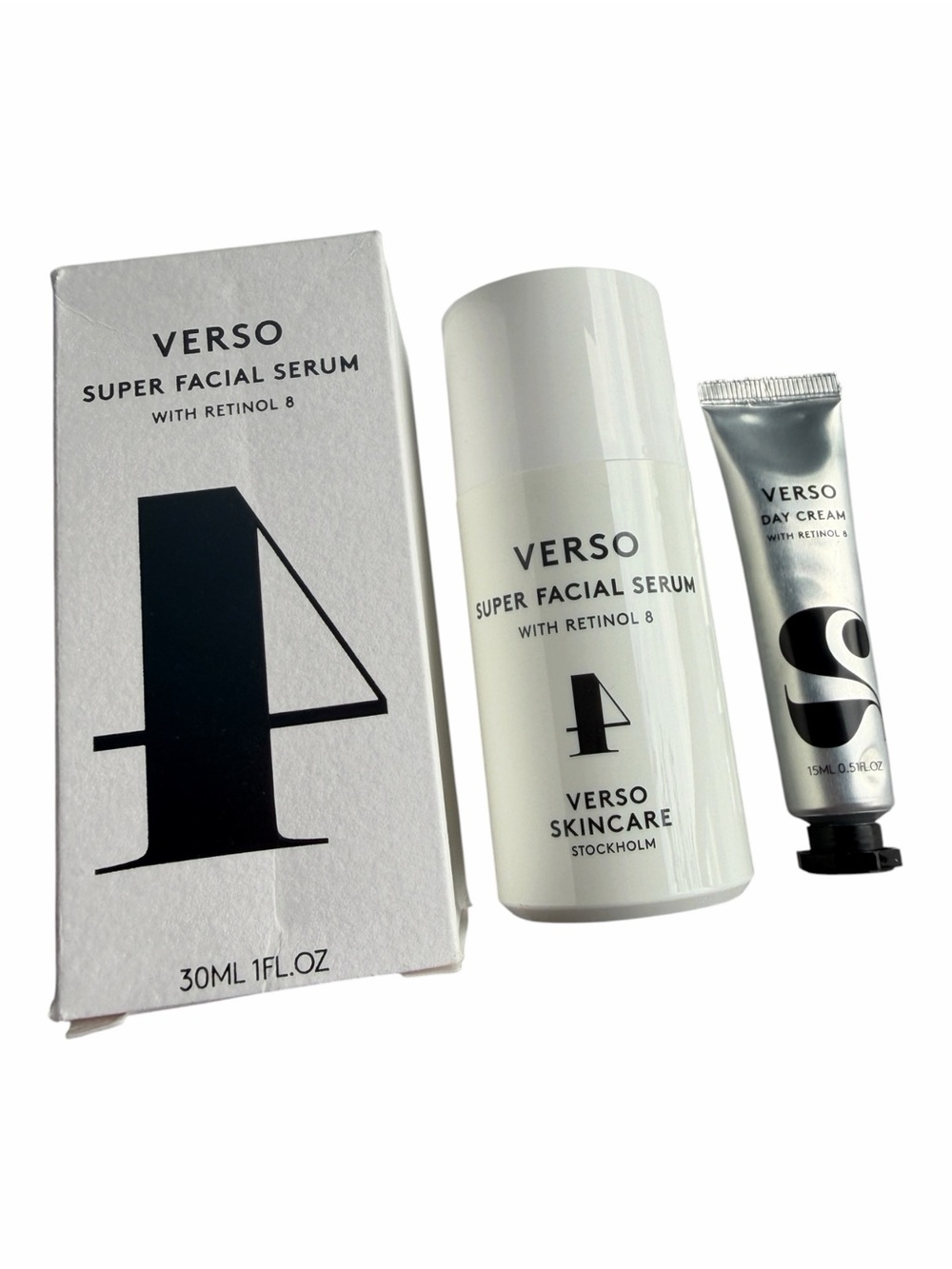Verso Super Facial Serum Retinol 8 30ml NIB + Day Cream Bonus